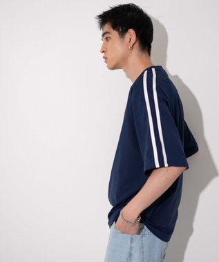 WEGO 【ユニセックス着用ITEM/MLサイズ展開】ゲームロゴスリーブラインT ネイビー