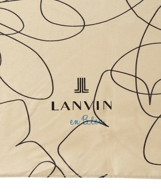 MOONBAT 【新色追加】ランバン オン ブルー 折りたたみ傘 フラワー柄サテンジャガードプリント 簡単開閉 ベージュ