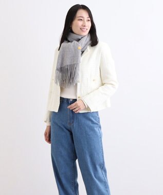 MOONBAT WEB限定【洗える】ミエル (miel) カシミヤ100％ 無地ストール グレー