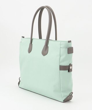 Y'SACCS ナイロン×リサイクルレザー　ホック2WAYトート　Mサイズ ミント