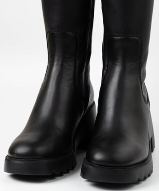 BONTRE 【UNISA/ウニサ】ストレッチタンクソールロングブーツ ブラック