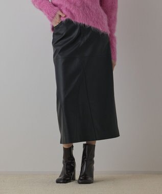 GRACE CONTINENTAL フェイクレザータイトスカート ブラック