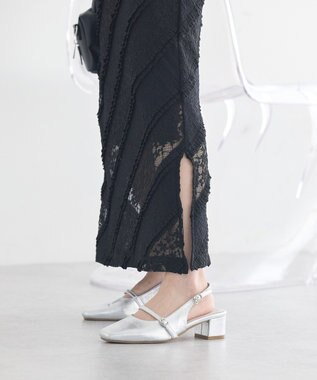 earth music&ecology 総レースナロースカート Black