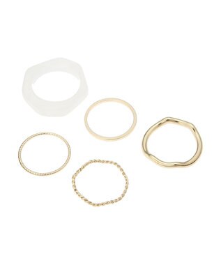 AMERICAN HOLIC ５ＳＥＴ　アクリル×メタルリング Ivory