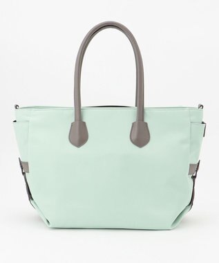 Y'SACCS ナイロン×リサイクルレザー　ホック2WAYトート　Mサイズ ミント