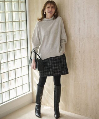 組曲 S ウールカシミヤミックス ロールネックニット ライトグレー系