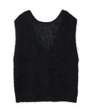 AMERICAN HOLIC 選べる丈２サイズ前後２ｗａｙシャギーベスト Black