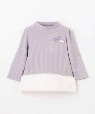 組曲 KIDS 【90-100㎝】ファー トレーナー ライトグレー系