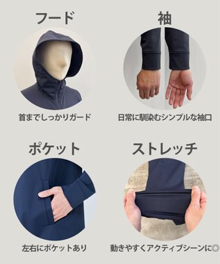 UNFILO MENS UVカット ラッシュパーカー グレー