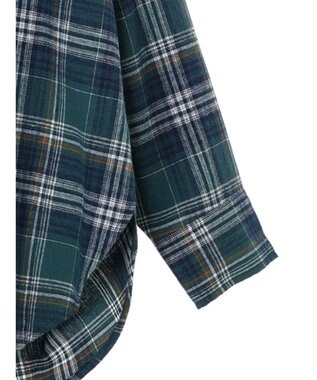 CRAFT STANDARD BOUTIQUE チェックバンドカラーサークルブラウス Green