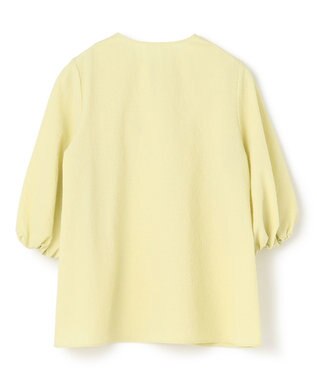 UNFILO 【洗える】シアーサッカーボリュームスリーブブラウス ライムイエロー