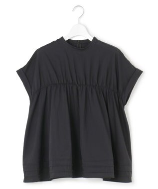 23区 S 【撥水加工/洗える】シアーナイロンツイル ギャザー ブラウス ブラック系