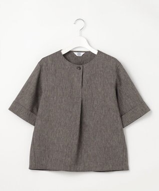 J.PRESS LADIES S リネンバイオシャンブレー ブラウス ブラウン系