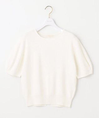 ANY SIS 【洗える】タックスリーブパール調 ニット オフホワイト