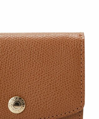 TOPKAPI 【TOPKAPI】角シボ型押し・ラウンドフラップ  三つ折り 財布 COLORATO コロラート ブラウン