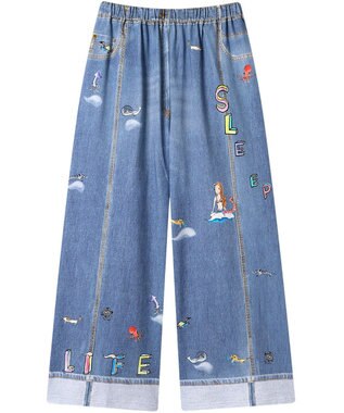 tsumori chisato SLEEP ツモリチサト ボトムス 綿100%(本体) ワイドパンツ 長ズボン ルームウエア レディース UOX510 /ワコール