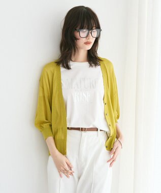 YECCA VECCA シアーニットVネックカーディガン