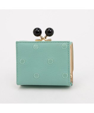 UNBILLION ペルケ perche / アクリル玉三つ折りミニサイフ ライトグリーンドット