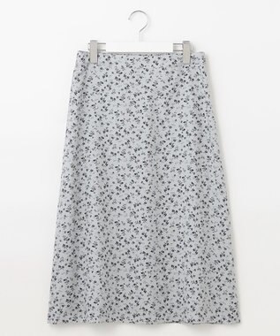J.PRESS LADIES L 【洗える】 スパンローンフラワー フレアー スカート サックスブルー系5