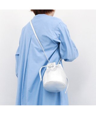 UNBILLION 【テレビ ドラマ着用アイテム】ペルケ perche / レザーメッシュ2wayバゲットバッグ シルバー