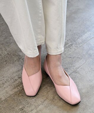 Pointer 日本製 本革Vカットパンプス ピンク