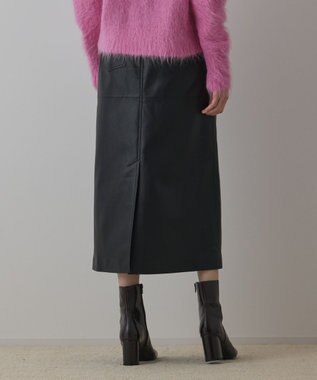 GRACE CONTINENTAL フェイクレザータイトスカート ブラック