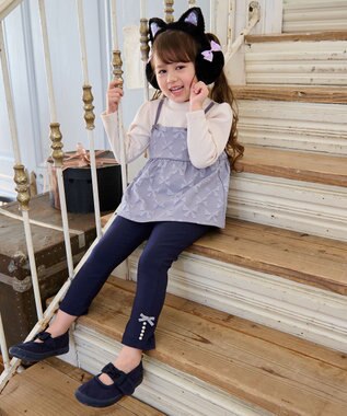 ANY KIDS 総柄リボンドッキングチュニック サックスブルー