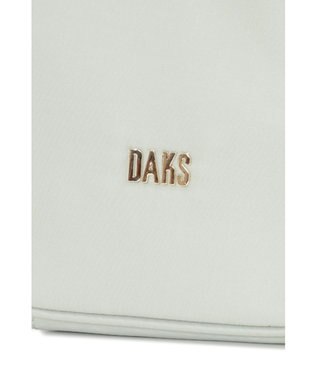 DAKS ナイロン×牛革 ハウスチェック 縦型ショルダーバッグ シーグラス