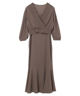 earth music&ecology ＳＥＴ２点カシュクールプルオーバー＋ワンピース Mocha