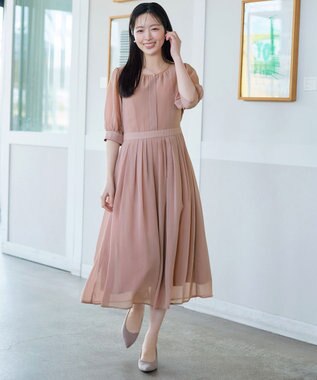 Tiaclasse 【新色追加】シフォンワンピース ピンク