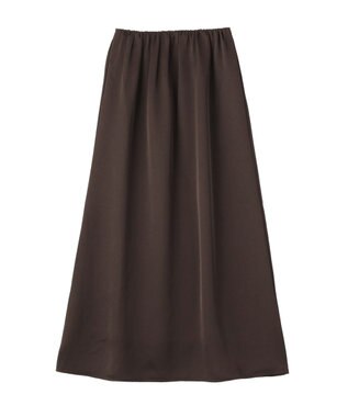 YECCA VECCA サテンフレアスカート Brown