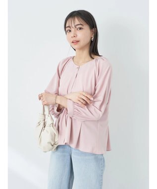 earth music&ecology ペプラムブラウス Pink
