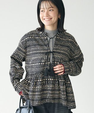 CRAFT STANDARD BOUTIQUE フリンジ紐付ペプラムブラウス