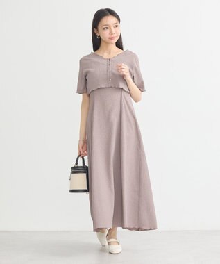 earth music&ecology ＳＥＴ２点ギャザーカットカーデ＋キャミワンピース