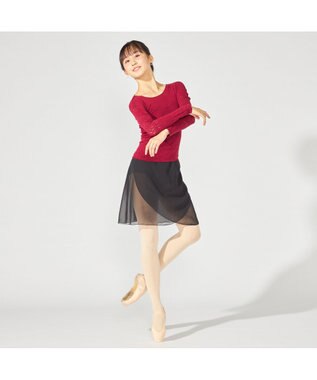 Chacott 【ノーソーイングニット】ノーソーイングクルーネックトップ ワインレッド