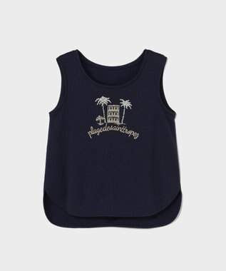 GRACE CONTINENTAL ビジューモチーフノースリーブ ネイビー