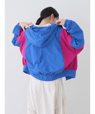 earth music&ecology コクーンギャザー切替ブルゾン Deep Blue