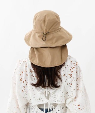 AURORA 【 Beaurance （ビューランス）】サマーシールドタレ付きはっ水クロッシェハット ライトベージュ