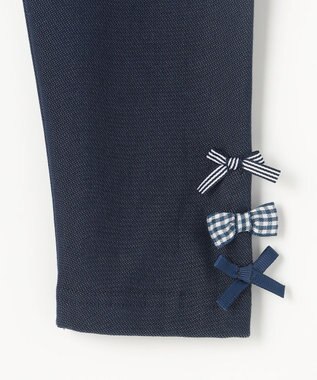 ANY KIDS 裾リボン 無地レギンス ネイビー