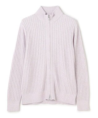 JOSEPH HOMME 【新柄】シルクバルキー　ハイネックジップアップニット ライラック系