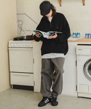 WEGO デニムイージーワイドパンツ グレー