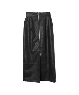 WEGO FレザーWZIPロングスカート ブラック