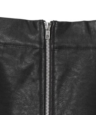 WEGO FレザーWZIPロングスカート ブラック