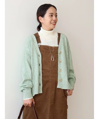 AMERICAN HOLIC ＭＩＸＶネックニットカーディガン Green