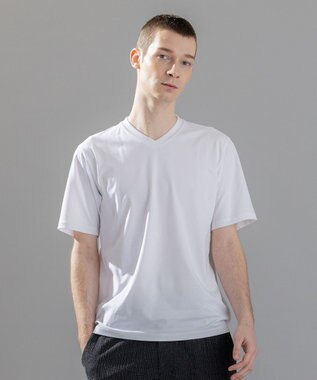 JOSEPH HOMME 【新素材】ハイゲージベアスムース　VネックＴシャツ ホワイト系