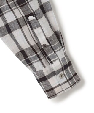 23区 【先行予約】LIBECOリネン チェック シャツ ダークブラウン系