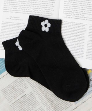 WEGO フラワーショートソックス ブラックその他