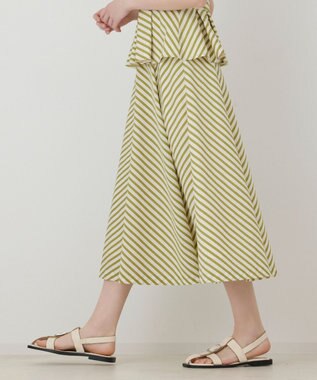 GRACE CONTINENTAL ストライプスカート グリーン