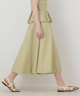 GRACE CONTINENTAL ストライプスカート グリーン
