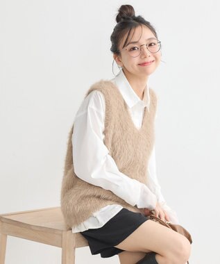 earth music&ecology シャギーベスト Mocha